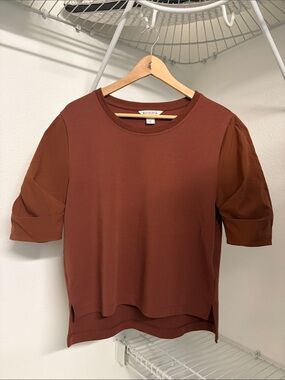 Athleta Rust Brown Short Sleeve Tee